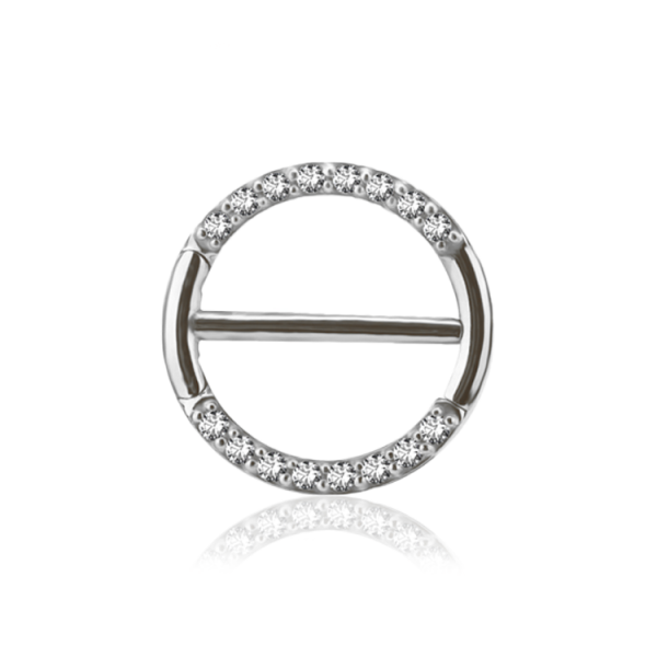 Chirurgenstahl 316L – Nippelpiercing Clicker mit eingefassten Zirkonia