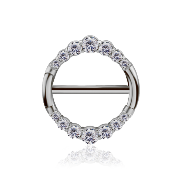 Chirurgenstahl 316L – Nippelpiercing Clicker mit eingefassten Zirkonia