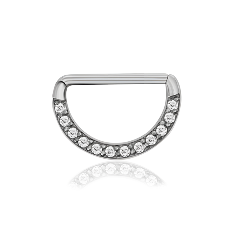 Chirurgenstahl 316L – Nippelpiercing-Clicker mit eingefassten Zirkonia