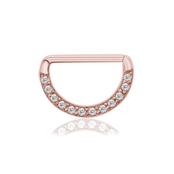 Chirurgenstahl 316L – Nippelpiercing-Clicker mit eingefassten Zirkonia & PVD-Beschichtung