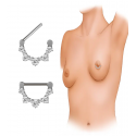 Chirurgenstahl 316L – Nippelpiercing-Clicker mit eingefassten Zirkonia