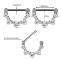Chirurgenstahl 316L – Nippelpiercing-Clicker mit eingefassten Zirkonia