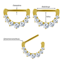 Chirurgenstahl 316L – Nippelpiercing-Clicker mit eingefassten Zirkonia & PVD-Beschichtung
