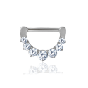 Chirurgenstahl 316L – Nippelpiercing-Clicker mit eingefassten Zirkonia 