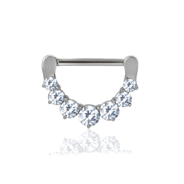 Chirurgenstahl 316L – Nippelpiercing-Clicker mit eingefassten Zirkonia 