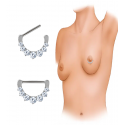 Chirurgenstahl 316L – Nippelpiercing-Clicker mit eingefassten Zirkonia 