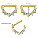 Chirurgenstahl 316L – Nippelpiercing-Clicker mit eingefassten Zirkonia & PVD-Beschichtung 