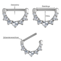 Chirurgenstahl 316L – Nippelpiercing-Clicker mit eingefassten Zirkonia