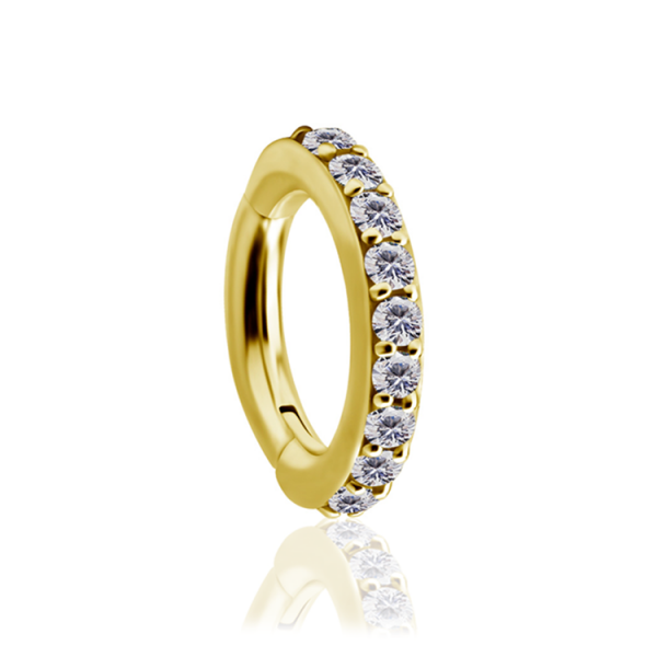 CoCr NF – Ovaler Bauchnabel-Clicker mit eingefassten Premium-Zirkonia & PVD-Beschichtung