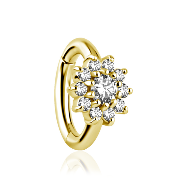 CoCr NF – Ovaler Bauchnabel-Clicker mit eingefassten Premium-Zirkonia & PVD-Beschichtung