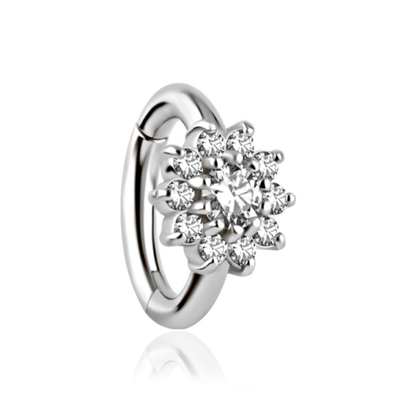 CoCr NF – Ovaler Bauchnabel-Clicker mit eingefassten Premium-Zirkonia