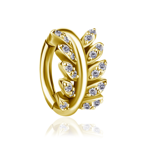 CoCr NF – Ovaler Bauchnabel-Clicker mit eingefassten Premium-Zirkonia & PVD-Beschichtung