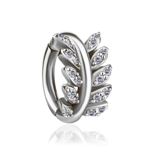 CoCr NF – Ovaler Bauchnabel-Clicker mit eingefassten Premium-Zirkonia