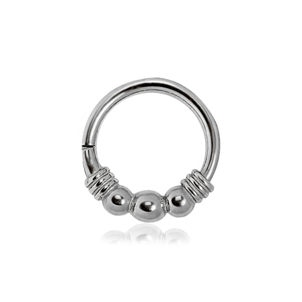 Chirurgenstahl 316L – Conch Segmentring Clicker mit 3 Kugeln       
