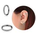 Chirurgenstahl 316L – Conch Segmentring-Clicker mit eingefassten Premium-Zirkonia & PVD-Beschichtung 