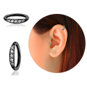 Chirurgenstahl 316L – Conch Segmentring-Clicker mit eingefassten Premium-Zirkonia & PVD-Beschichtung 