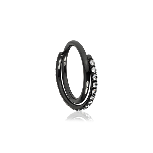 Chirurgenstahl 316L – Conch Segmentring Clicker mit eingefassten Premium-Zirkonia & PVD-Beschichtung