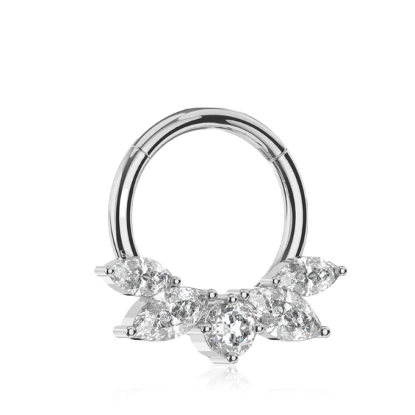 Chirurgenstahl 316L – Conch Segmentring Clicker mit eingefassten Zirkonia