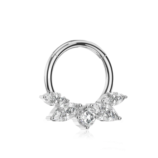 Chirurgenstahl 316L – Conch Segmentring Clicker mit eingefassten Zirkonia