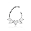 Chirurgenstahl 316L – Conch Segmentring Clicker mit eingefassten Zirkonia