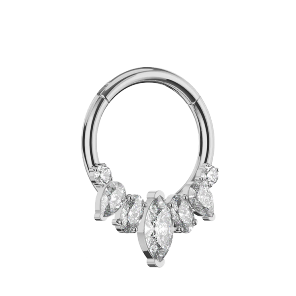 Chirurgenstahl 316L – Conch Segmentring Clicker mit eingefassten Zirkonia