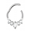 Chirurgenstahl 316L – Conch Segmentring Clicker mit eingefassten Zirkonia