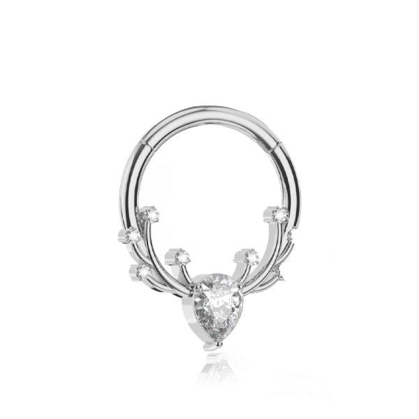 Chirurgenstahl 316L – Conch Segmentring Clicker mit eingefassten Zirkonia 