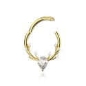 Chirurgenstahl 316L – Conch Segmentring Clicker mit eingefassten Zirkonia & PVD-Beschichtung 