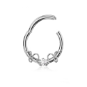 Chirurgenstahl 316L – Conch Segmentring Clicker mit eingefassten Zirkonia 