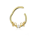 Chirurgenstahl 316L – Conch Segmentring Clicker mit eingefassten Zirkonia & PVD-Beschichtung 