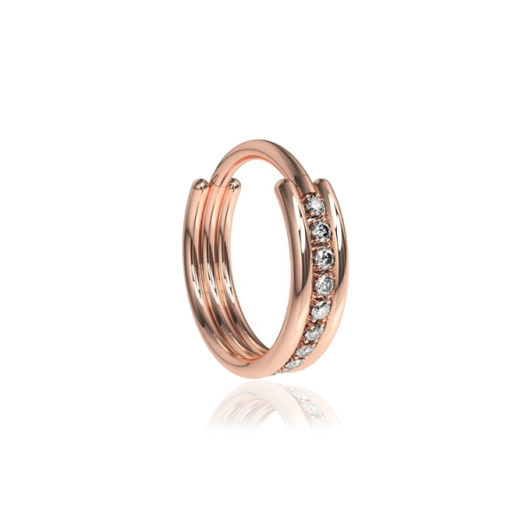 Chirurgenstahl 316L – Conch Segmentring Clicker mit eingefassten Zirkonia & PVD-Beschichtung 