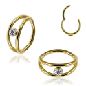 Chirurgenstahl 316L – Segmentring-Clicker mit eingefasstem Zirkonia & PVD-Beschichtung