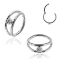Chirurgenstahl 316L – Segmentring-Clicker mit eingefasstem Zirkonia