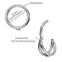 Chirurgenstahl 316L – Segmentring-Clicker mit eingefasstem Zirkonia