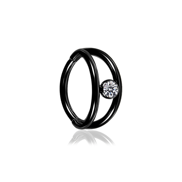 Chirurgenstahl 316L – Segmentring-Clicker mit Zirkonia & PVD-Beschichtung 
