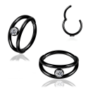 Chirurgenstahl 316L – Segmentring-Clicker mit Zirkonia & PVD-Beschichtung 