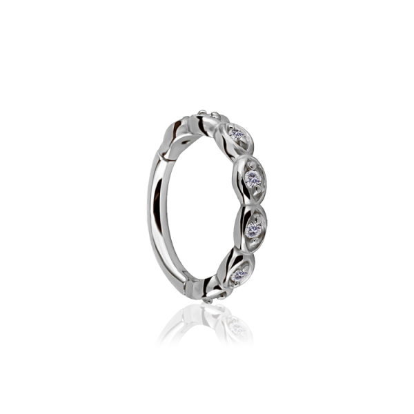 Chirurgenstahl 316L – Segmentring Clicker mit eingefassten Zirkonia