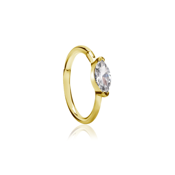 Chirurgenstahl 316L – Conch Segmentring Clicker mit eingefassten Zirkonia & PVD-Beschichtung 