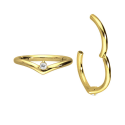 Chirurgenstahl 316L – Conch Segmentring-Clicker mit eingefasstem Premium-Zirkonia & PVD-Beschichtung