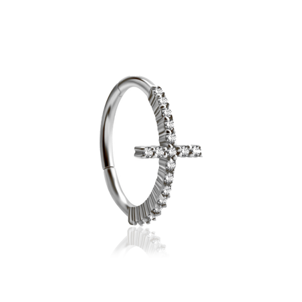 Chirurgenstahl 316L – Conch Segmentring-Clicker mit eingefassten Premium-Zirkonia