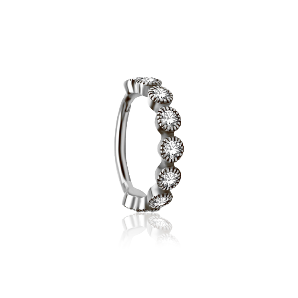 Chirurgenstahl 316L – Conch Segmentring-Clicker mit eingefassten Zirkonia