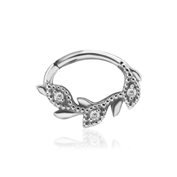 CoCr NF – Ovaler Segmentring Clicker mit eingefassten Premium-Zirkonia