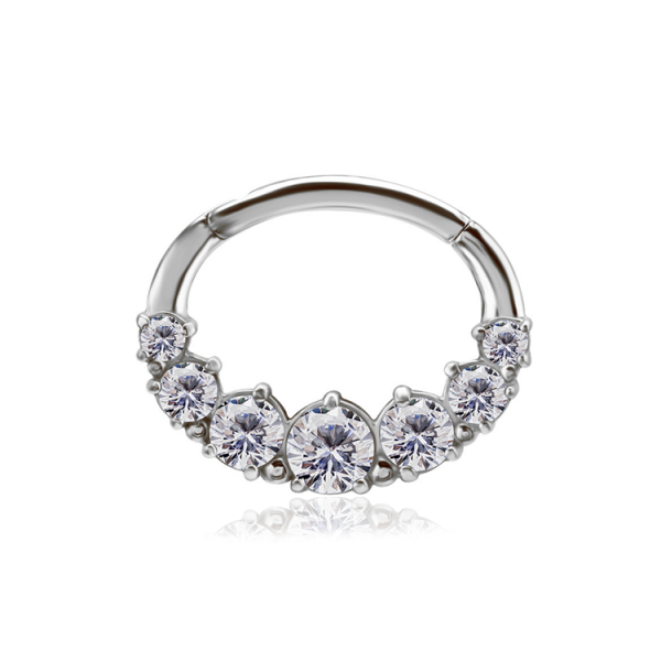 CoCr NF – Ovaler Segmentring Clicker mit eingefassten Premium-Zirkonia