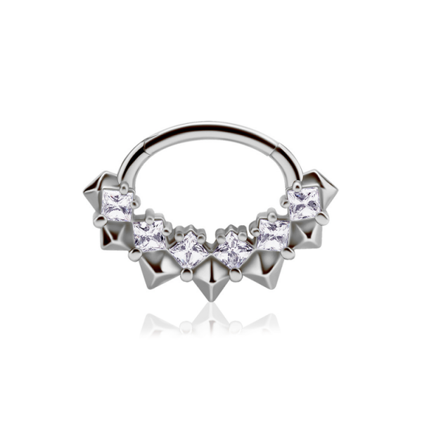 CoCr NF – Ovaler Segmentring Clicker mit eingefassten Premium-Zirkonia  