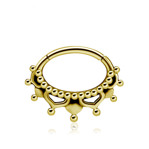 Chirurgenstahl 316L – Ovaler Segmentring Clicker Design mit PVD- Beschichtung