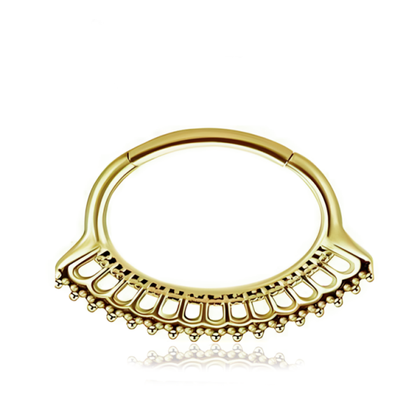 Chirurgenstahl 316L – Ovaler Segmentring Clicker Design mit PVD- Beschichtung