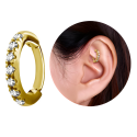 Chirurgenstahl 316L – Rook Segmentring Clicker oval mit eingefassten Premium-Zirkonia & PVD-Beschichtung 