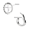 Chirurgenstahl 316L – Rook Segmentring Clicker oval mit eingefassten Premium-Zirkonia