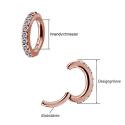 Chirurgenstahl 316L – Rook Segmentring Clicker oval mit eingefassten Premium-Zirkonia & PVD-Beschichtung 