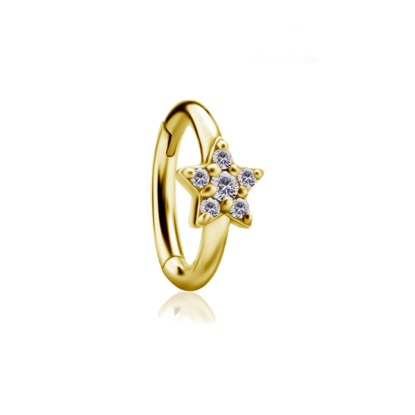 CoCr NF – Rook Segmentring Clicker oval mit eingefassten Premium-Zirkonia & PVD-Beschichtung 